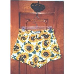American Apparel High-Waisted Sunflower Shorts